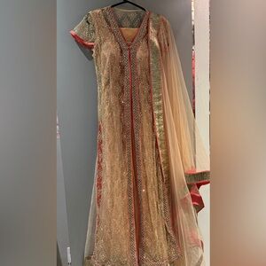Beautiful Pastel Anarkali. Never worn. Beautiful sparkly embroidery.